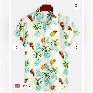 Fun men’s pineapple button down shirt